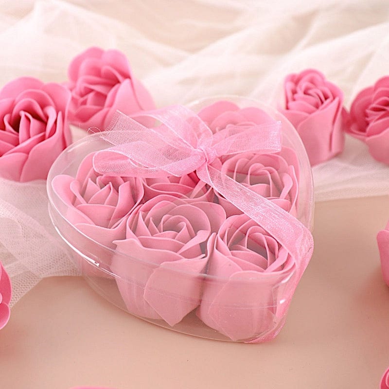 24 Scented Rose Soap Party Favors in Gift Boxes with Ribbons