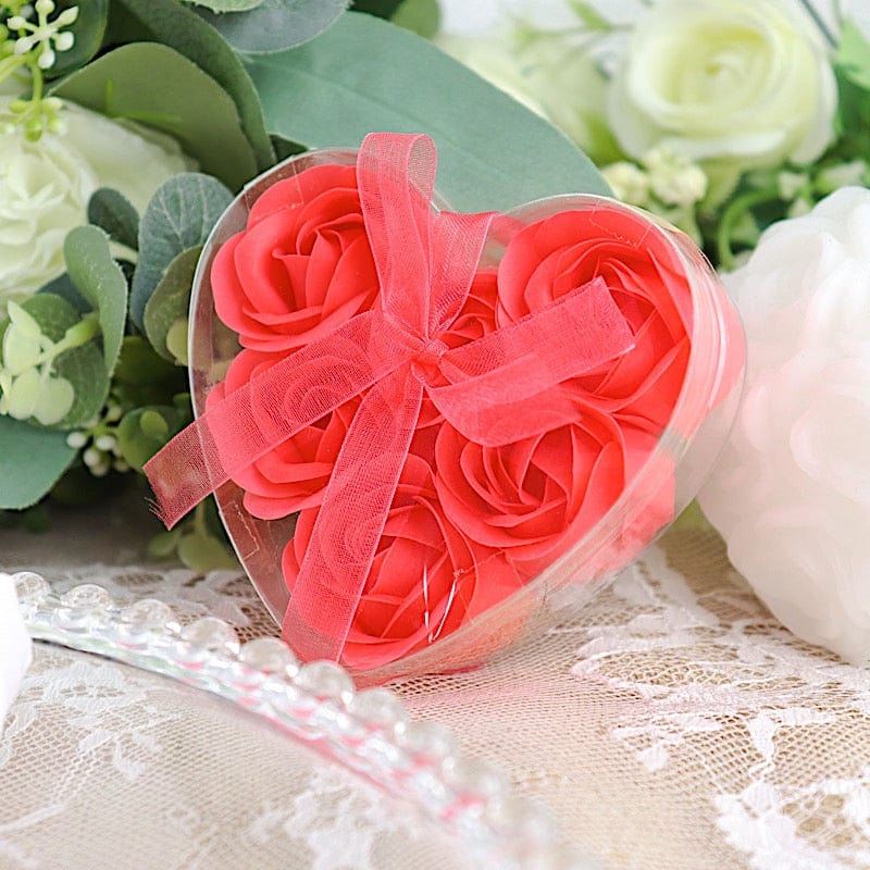 24 Scented Rose Soap Party Favors in Gift Boxes with Ribbons