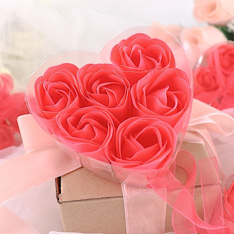 24 Scented Rose Soap Party Favors in Gift Boxes with Ribbons