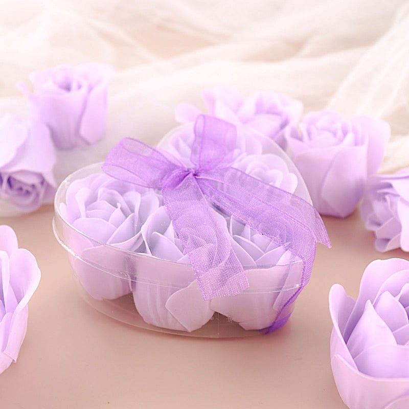 24 Scented Rose Soap Party Favors in Gift Boxes with Ribbons