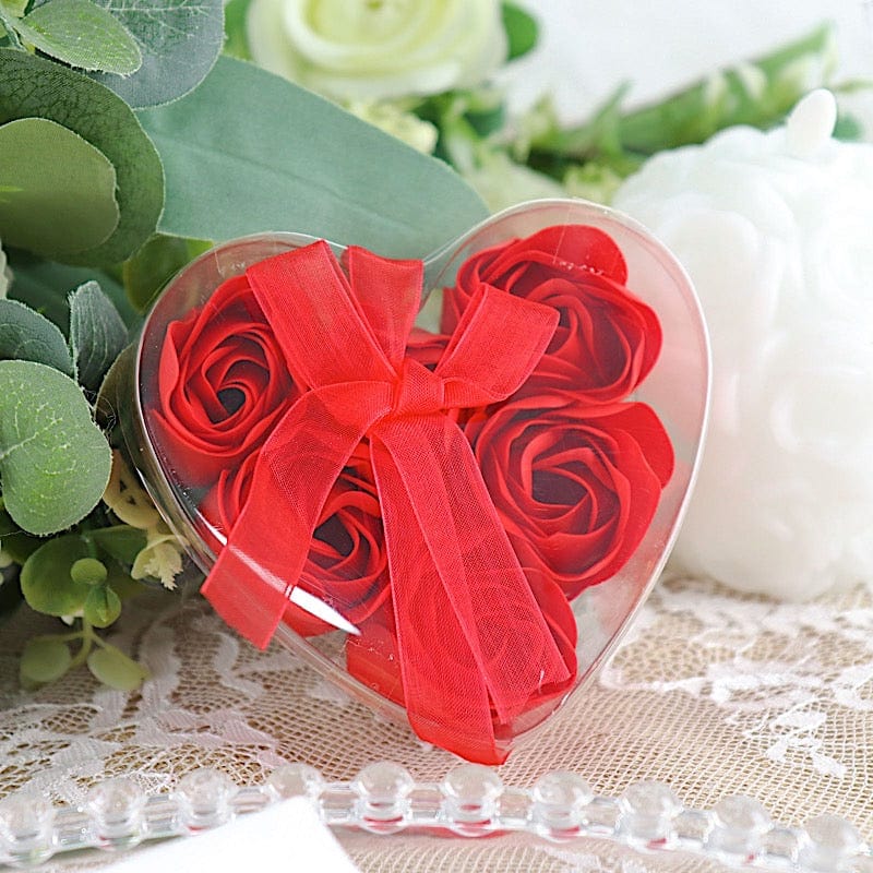 24 Scented Rose Soap Party Favors in Gift Boxes with Ribbons