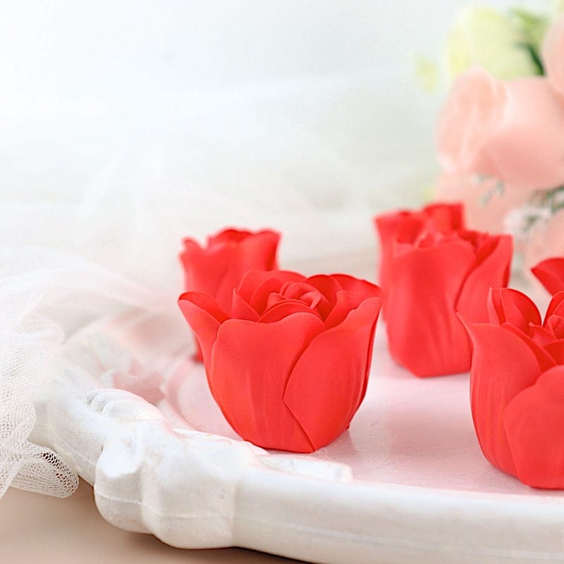 24 Scented Rose Soap Party Favors in Gift Boxes with Ribbons