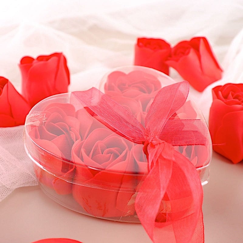 24 Scented Rose Soap Party Favors in Gift Boxes with Ribbons