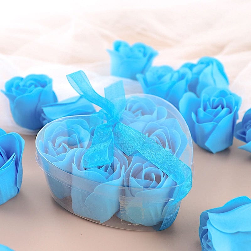 24 Scented Rose Soap Party Favors in Gift Boxes with Ribbons