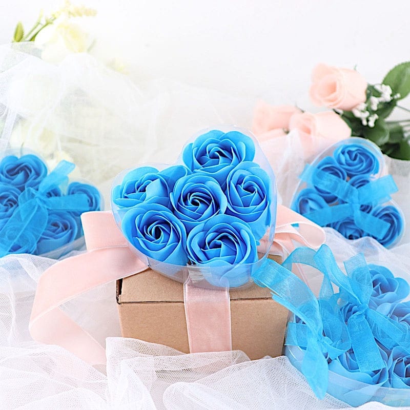 24 Scented Rose Soap Party Favors in Gift Boxes with Ribbons