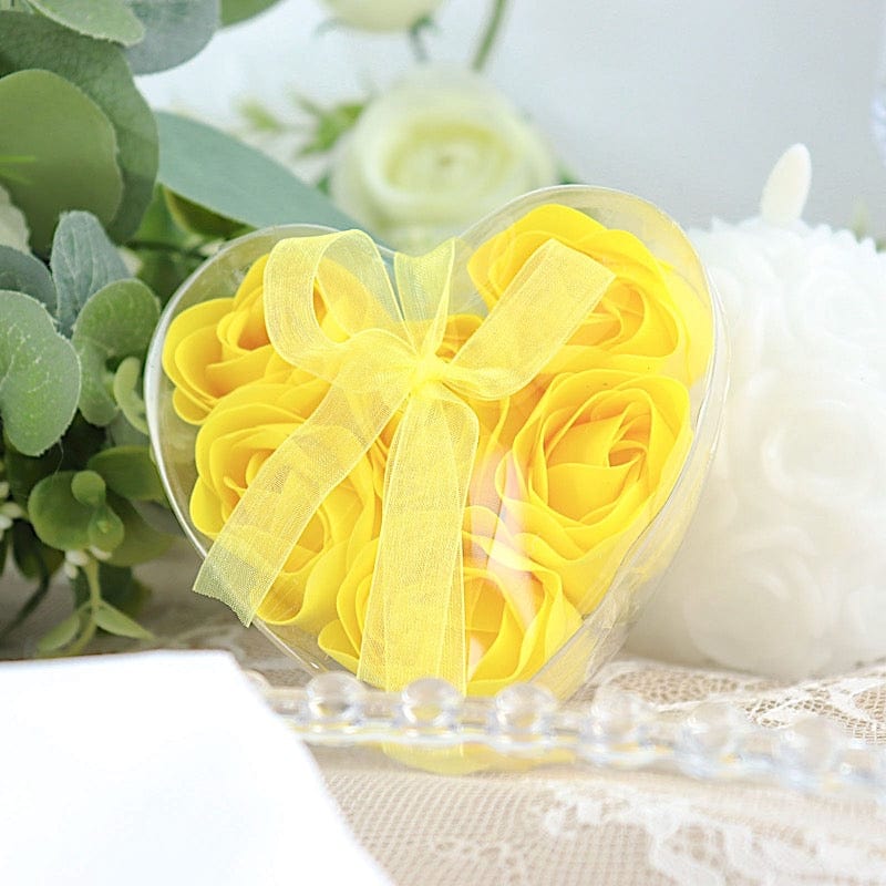 24 Scented Rose Soap Party Favors in Gift Boxes with Ribbons