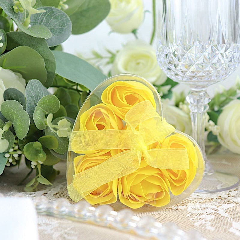 24 Scented Rose Soap Party Favors in Gift Boxes with Ribbons