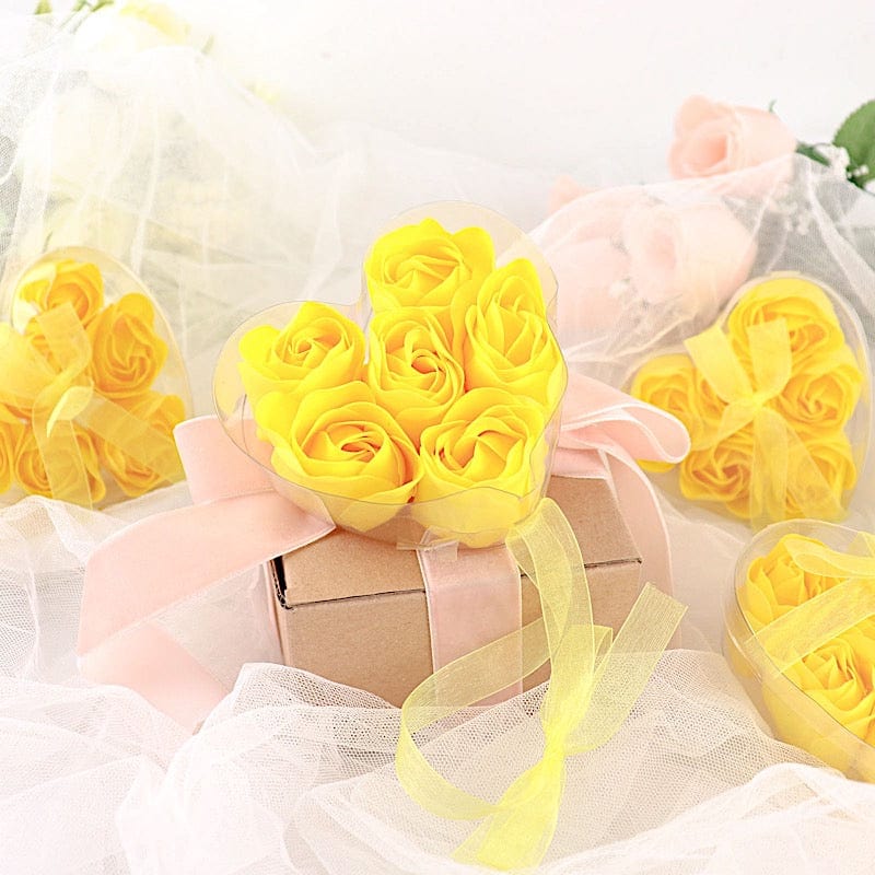 24 Scented Rose Soap Party Favors in Gift Boxes with Ribbons