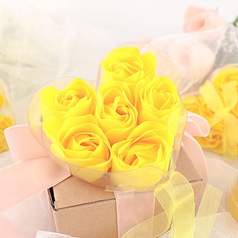 24 Scented Rose Soap Party Favors in Gift Boxes with Ribbons