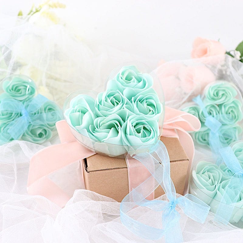 24 Scented Rose Soap Party Favors in Gift Boxes with Ribbons