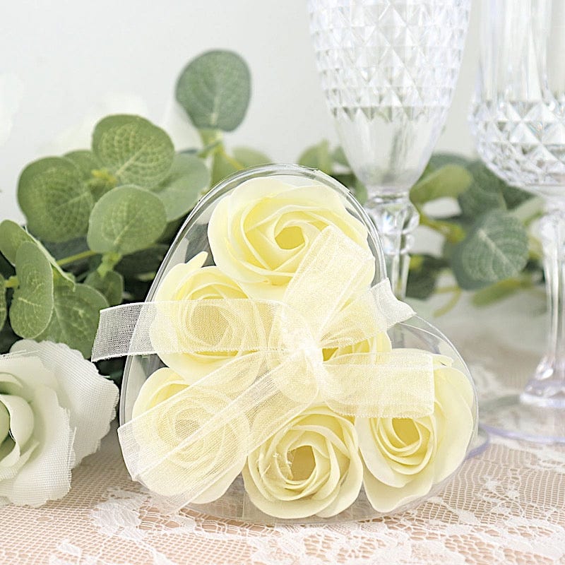 24 Scented Rose Soap Party Favors in Gift Boxes with Ribbons