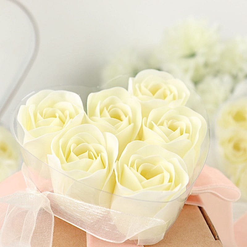 24 Scented Rose Soap Party Favors in Gift Boxes with Ribbons