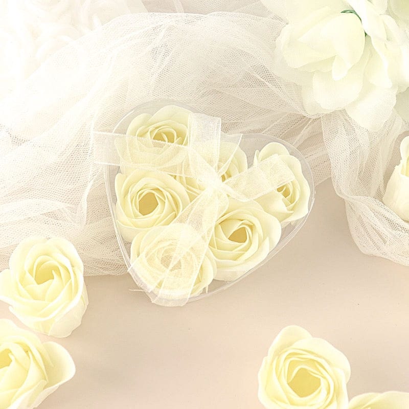 24 Scented Rose Soap Party Favors in Gift Boxes with Ribbons