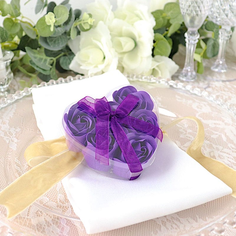 24 Scented Rose Soap Party Favors in Gift Boxes with Ribbons