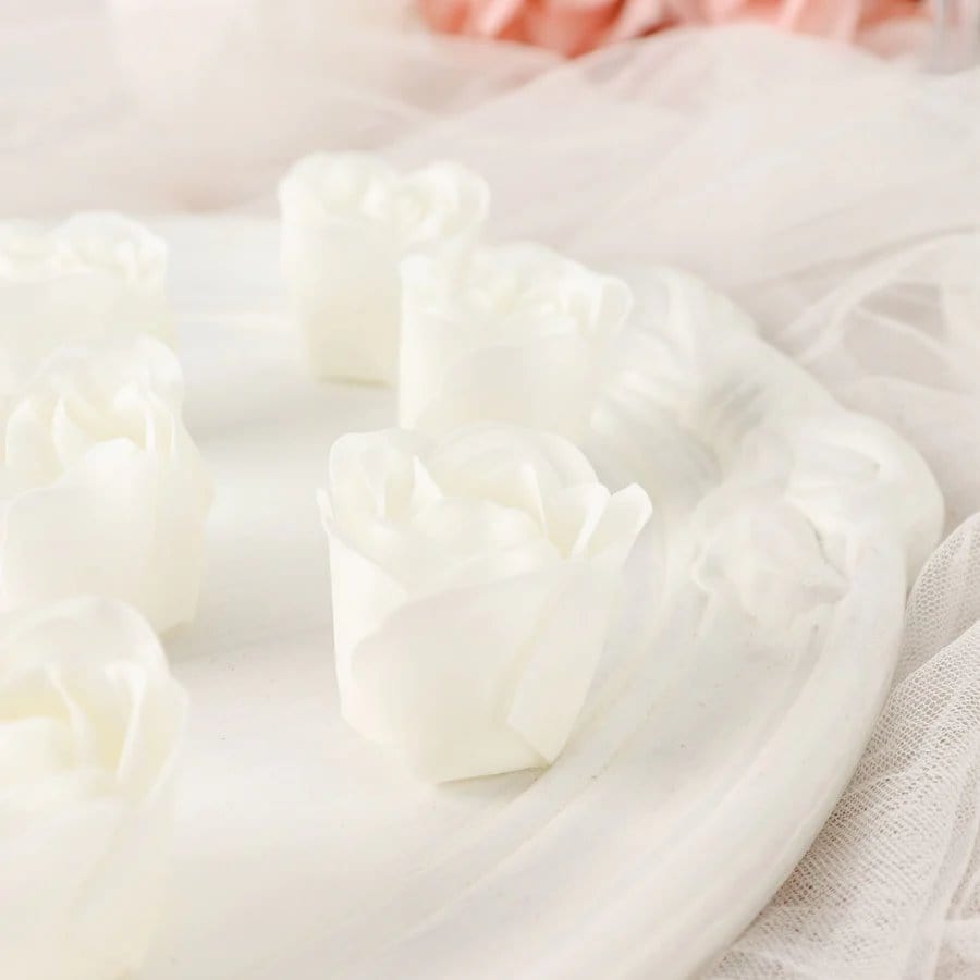 24 Scented Rose Soap Party Favors in Gift Boxes with Ribbons