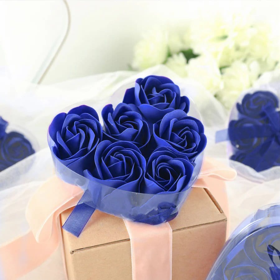 24 Scented Rose Soap Party Favors in Gift Boxes with Ribbons