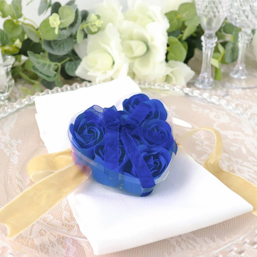 24 Scented Rose Soap Party Favors in Gift Boxes with Ribbons