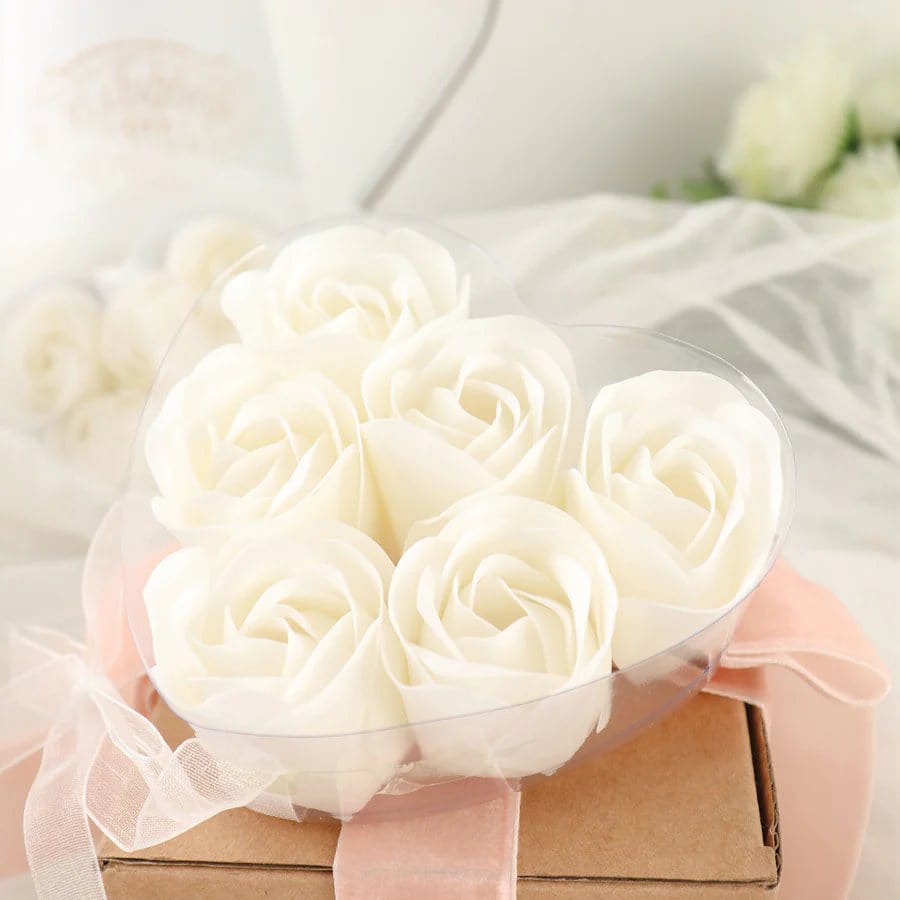 24 Scented Rose Soap Party Favors in Gift Boxes with Ribbons