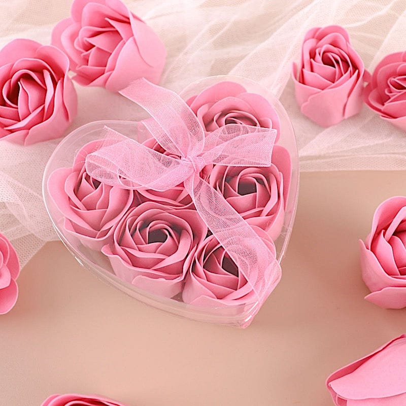 24 Scented Rose Soap Party Favors in Gift Boxes with Ribbons
