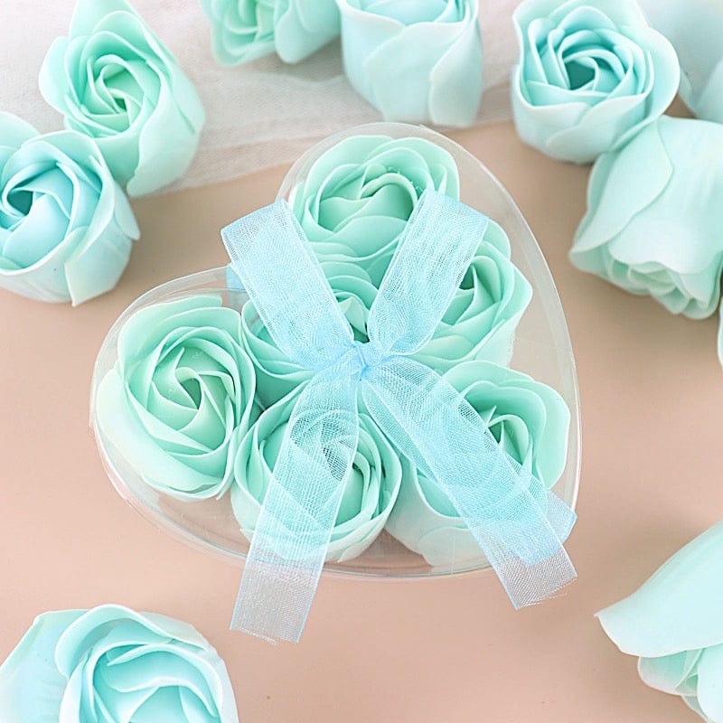 24 Scented Rose Soap Party Favors in Gift Boxes with Ribbons