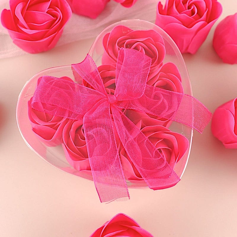 24 Scented Rose Soap Party Favors in Gift Boxes with Ribbons
