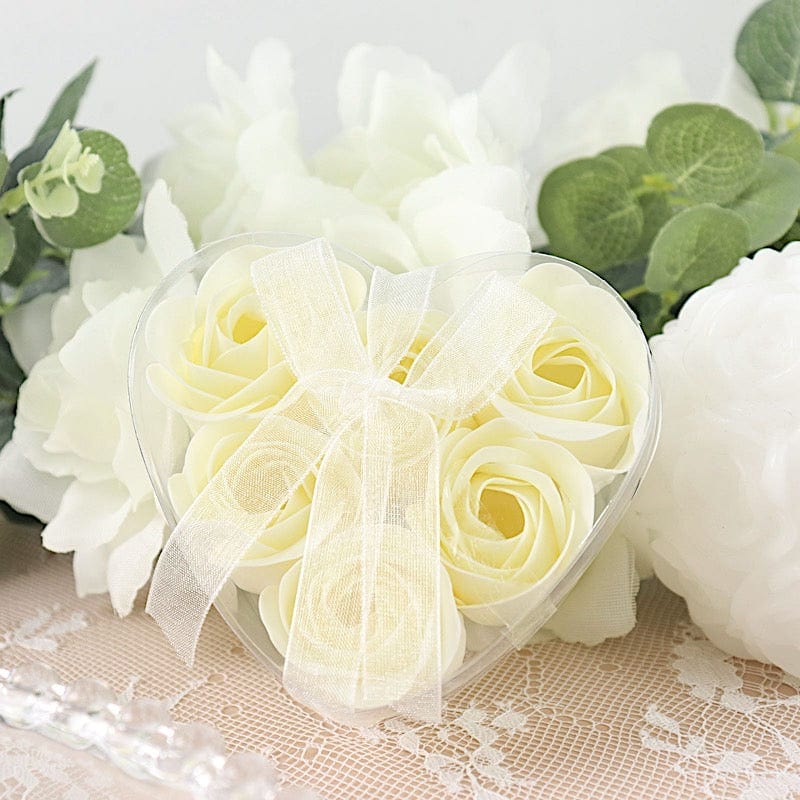 24 Scented Rose Soap Party Favors in Gift Boxes with Ribbons