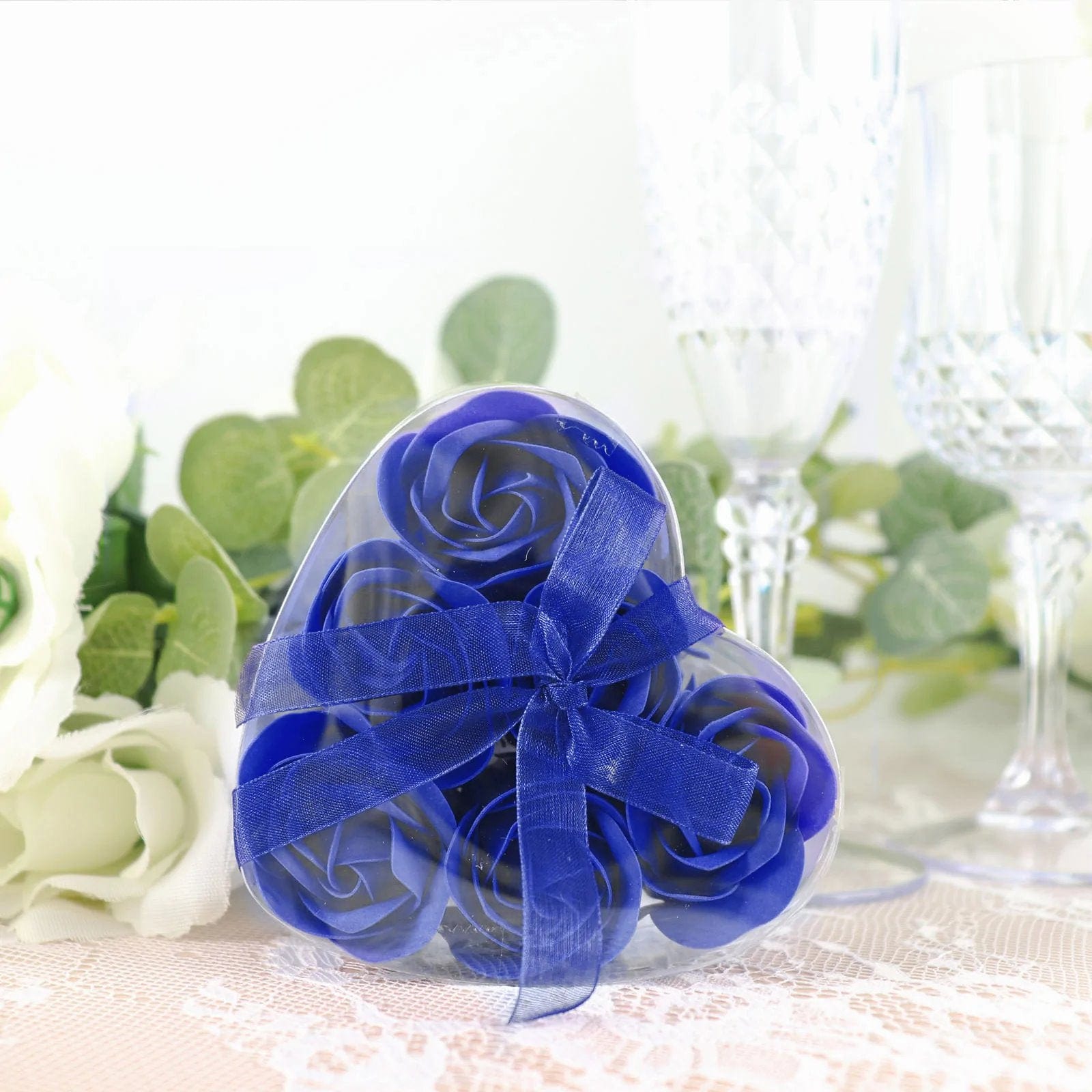 24 Scented Rose Soap Party Favors in Gift Boxes with Ribbons