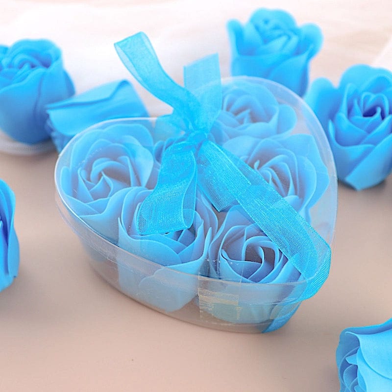 24 Scented Rose Soap Party Favors in Gift Boxes with Ribbons