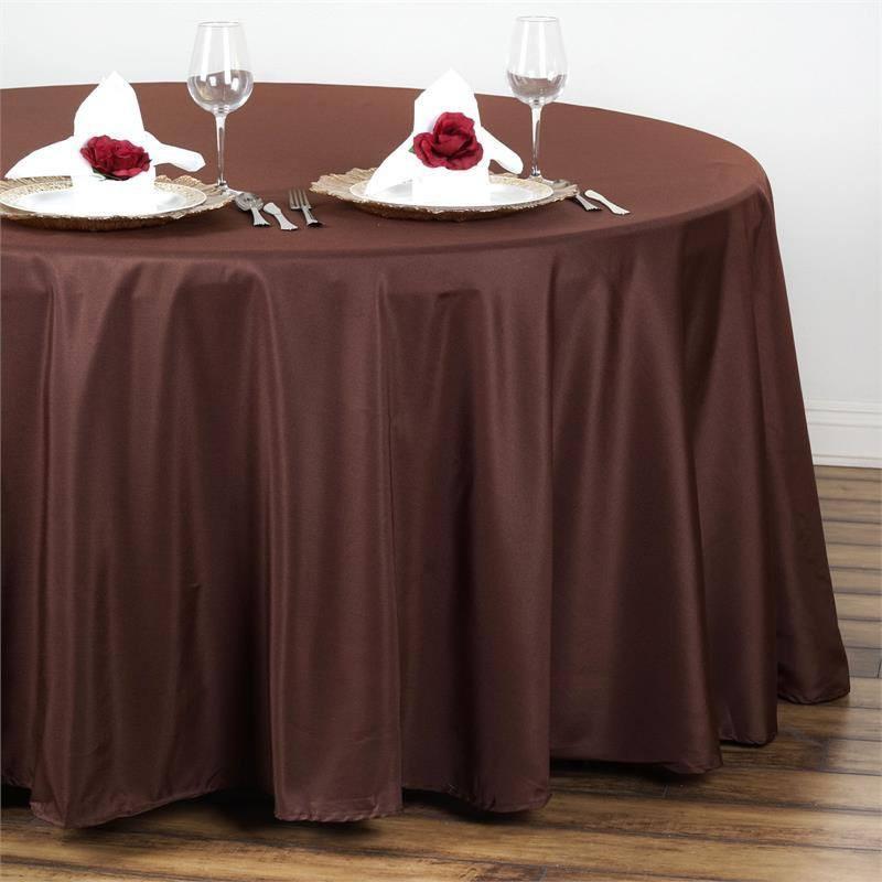 108" Burgundy Polyester Round Tablecloth