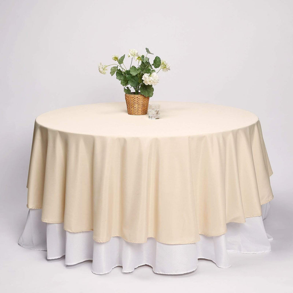 108 in Silver Polyester Round Tablecloth Party Supplies Wedding Linens