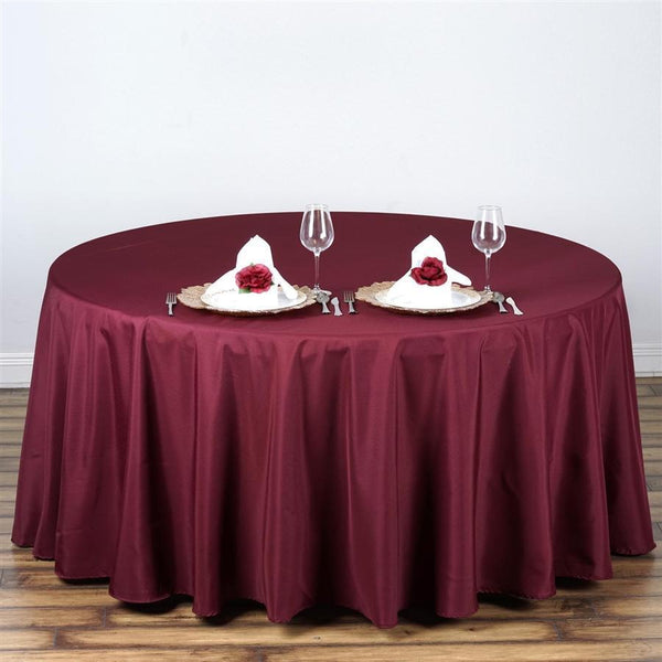 108 in Black Polyester Round Tablecloth Party Supplies Wedding Linens