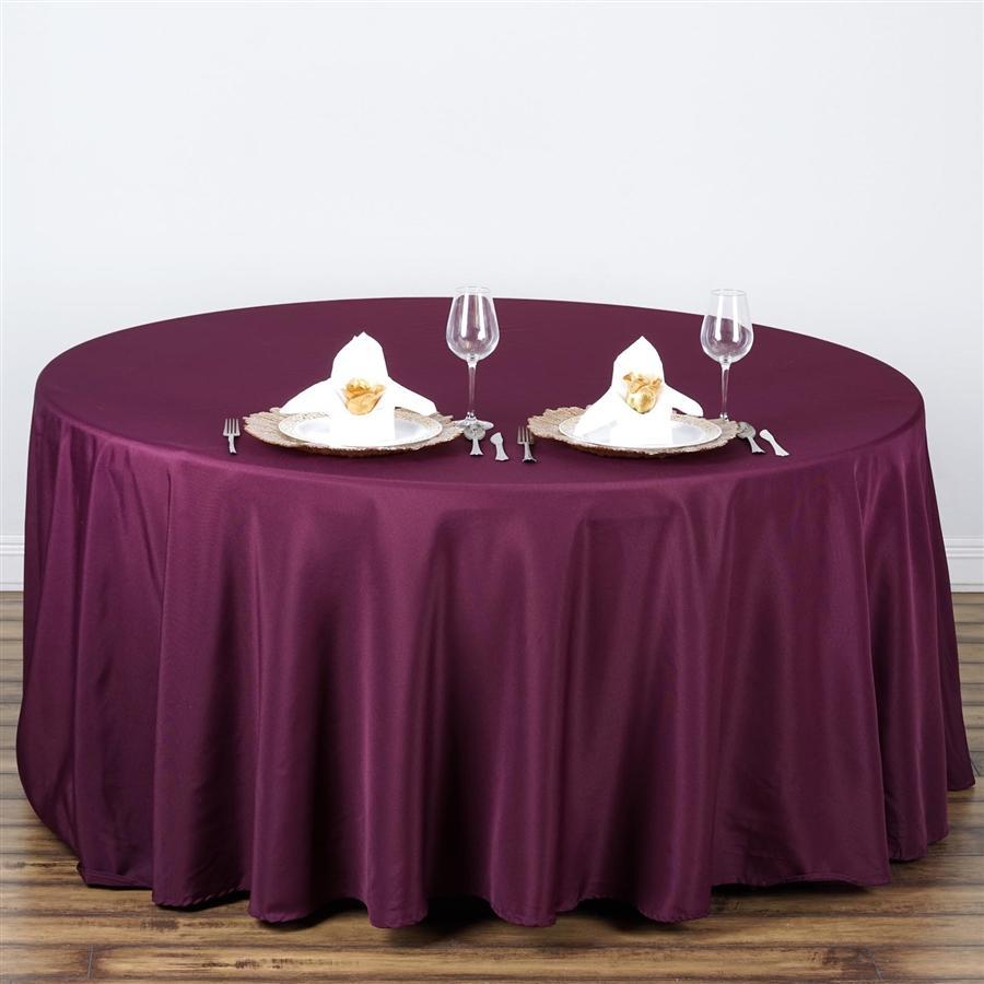 108 in Burgundy Polyester Round Tablecloth Wedding Party Supplies
