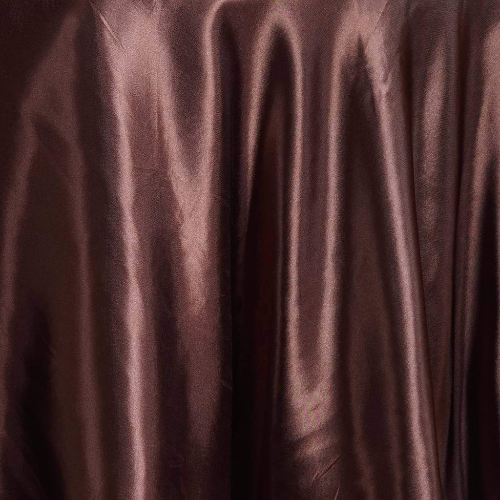 Chocolate Brown 108" Satin Round Tablecloth