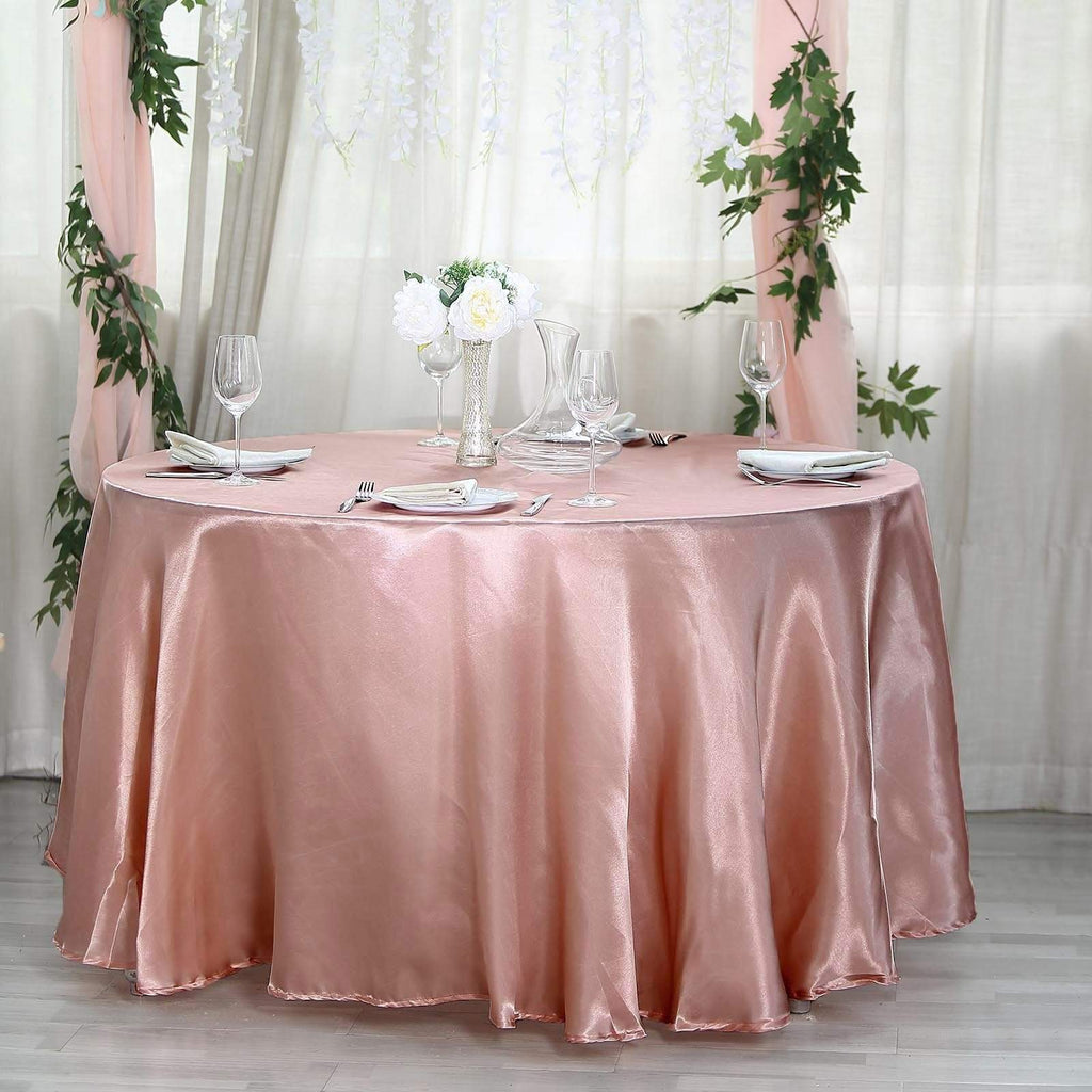 Dusty Rose 108" Satin Round Tablecloth