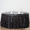 120" Black Big Payette Round XL Sequin Tablecloth