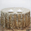 120" Champagne Big Payette Round XL Sequin Tablecloth