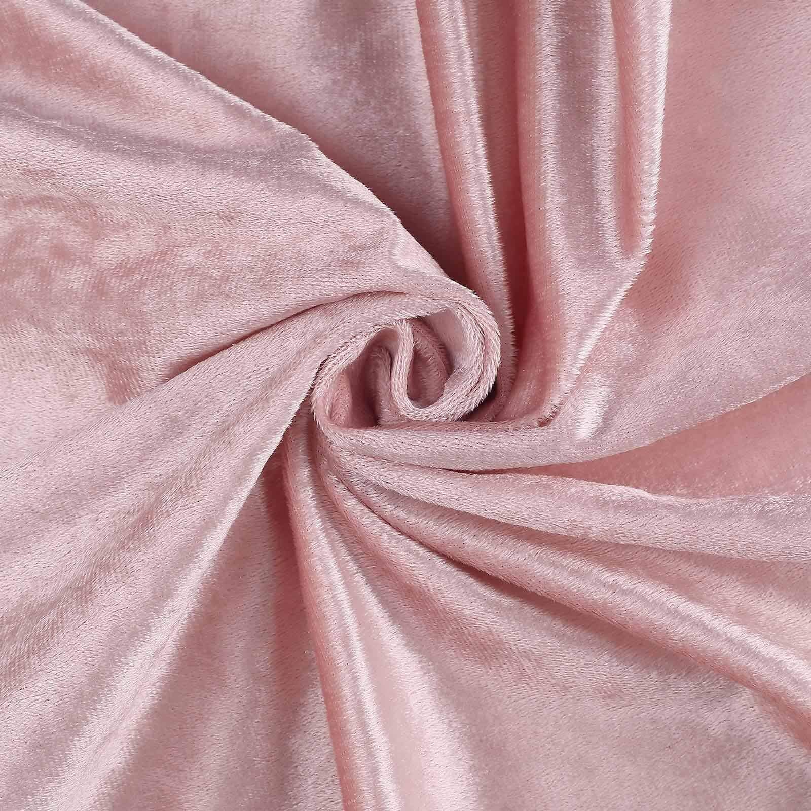 120 in Blush Round Premium Velvet Tablecloth