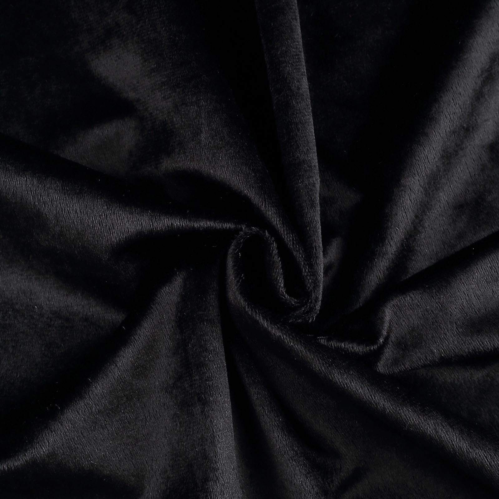 120 in Black Round Premium Velvet Tablecloth