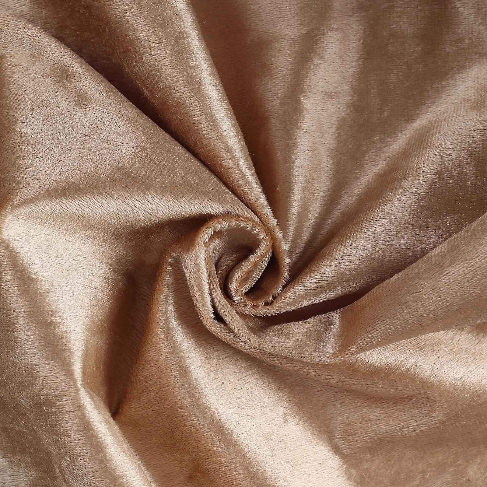 120 in Champagne Round Premium Velvet Tablecloth