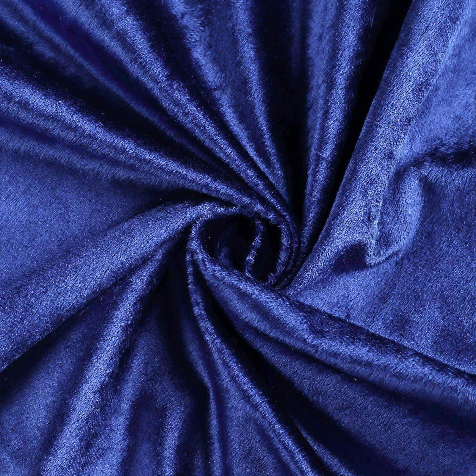 120 in Royal Blue Round Premium Velvet Tablecloth