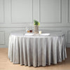 120 in Silver Round Premium Velvet Tablecloth