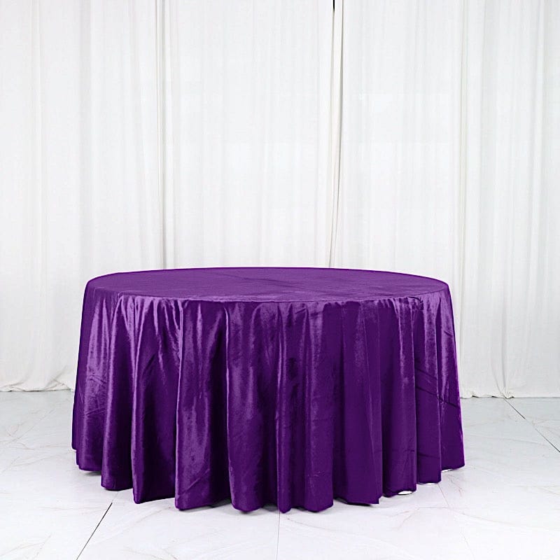 120 in Round Premium Velvet Tablecloth