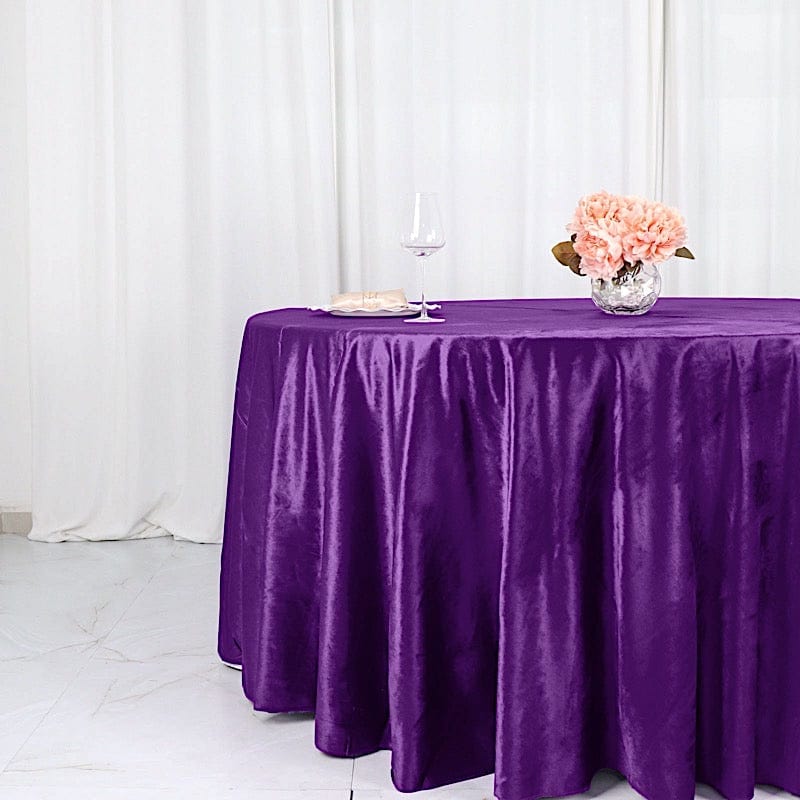 120 in Round Premium Velvet Tablecloth