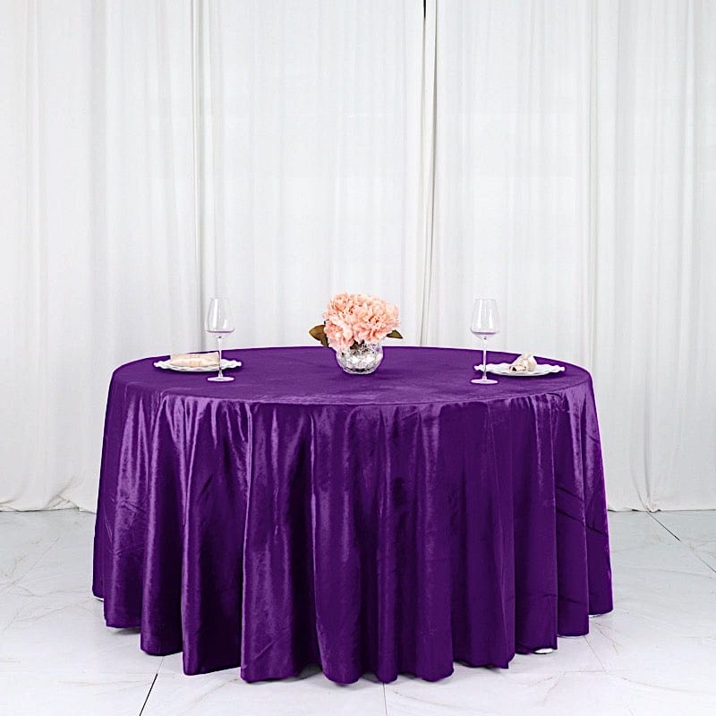 120 in Round Premium Velvet Tablecloth