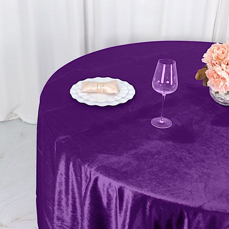 120 in Round Premium Velvet Tablecloth