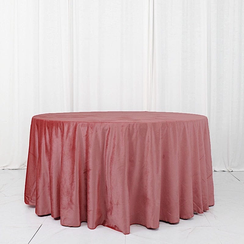 120 in Round Premium Velvet Tablecloth