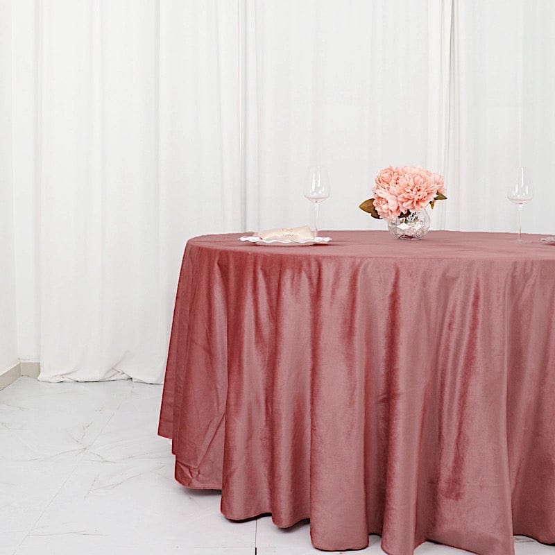 120 in Round Premium Velvet Tablecloth