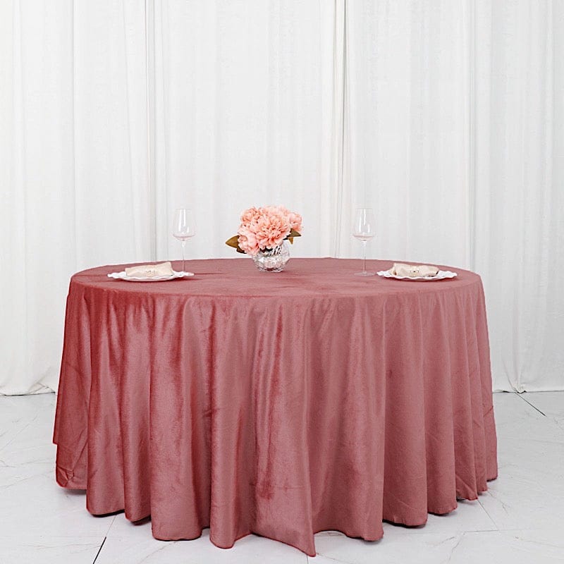 120 in Round Premium Velvet Tablecloth