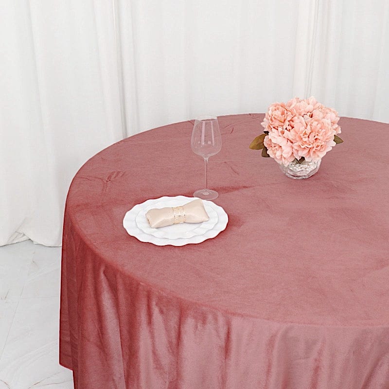 120 in Round Premium Velvet Tablecloth