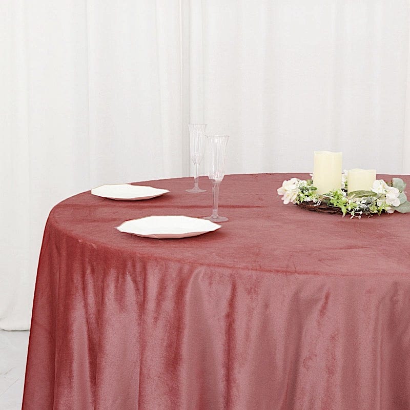 120 in Round Premium Velvet Tablecloth